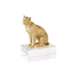 Global Views Brass Crystal Lion & Lioness Sculpture