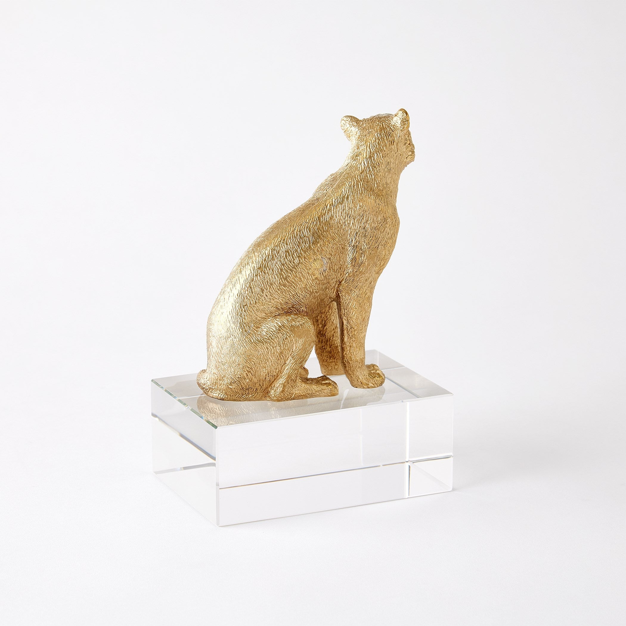 Global Views Brass Crystal Lion & Lioness Sculpture