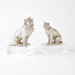 Global Views Nickel and Crystal Lion Lioness Sculpture