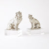 Global Views Nickel and Crystal Lion Lioness Sculpture