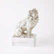 Global Views Nickel and Crystal Lion Lioness Sculpture
