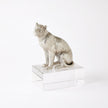 Global Views Nickel and Crystal Lion Lioness Sculpture