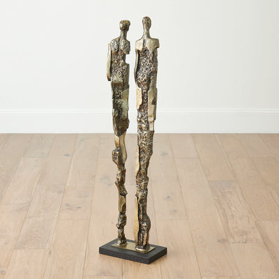 Global Views Brass Abstract Couple Sculpture