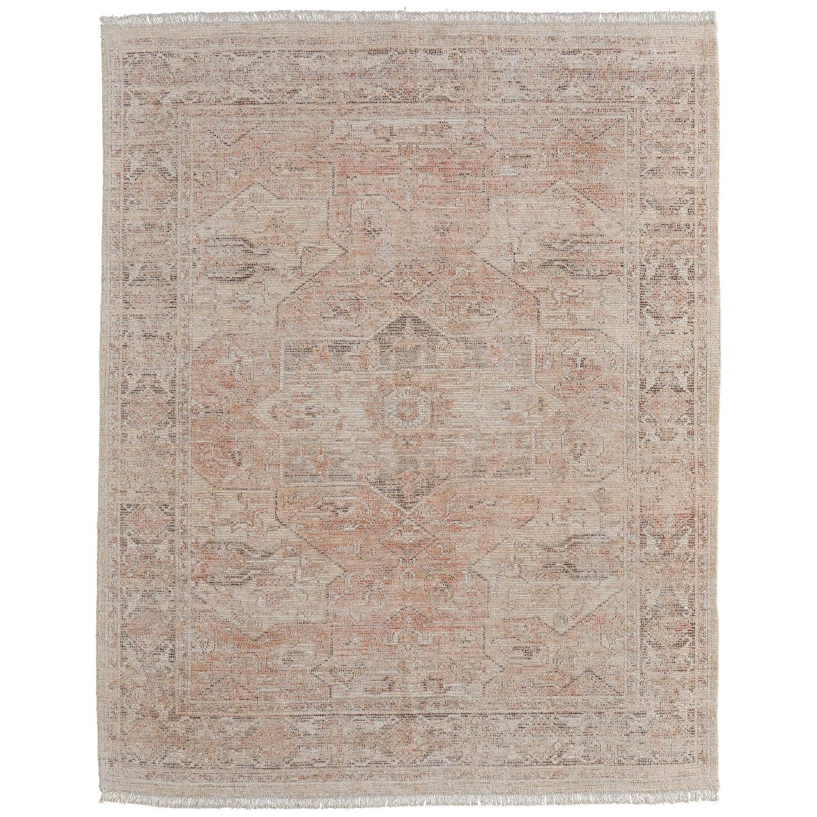 Feizy Caldwell 8977F Transitional Medallion Rug in Orange/Tan/Ivory