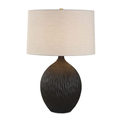 Uttermost Levee Satin Black Table Lamp