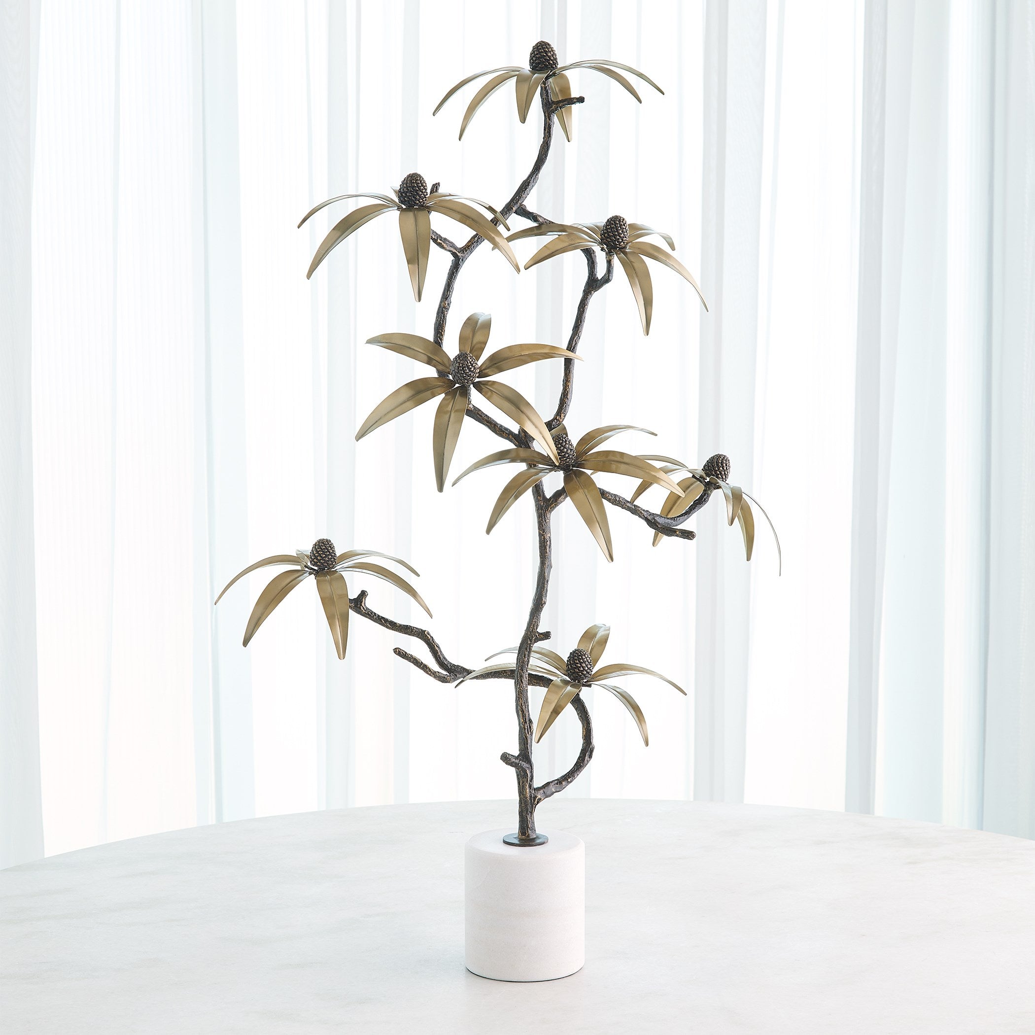 Global Views Black Bronze Brass Eyed Susan Sculpture