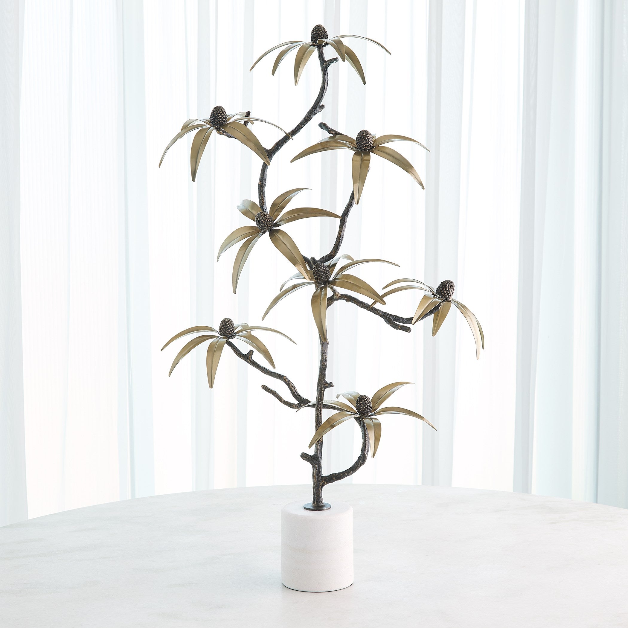 Global Views Black Bronze Brass Eyed Susan Sculpture