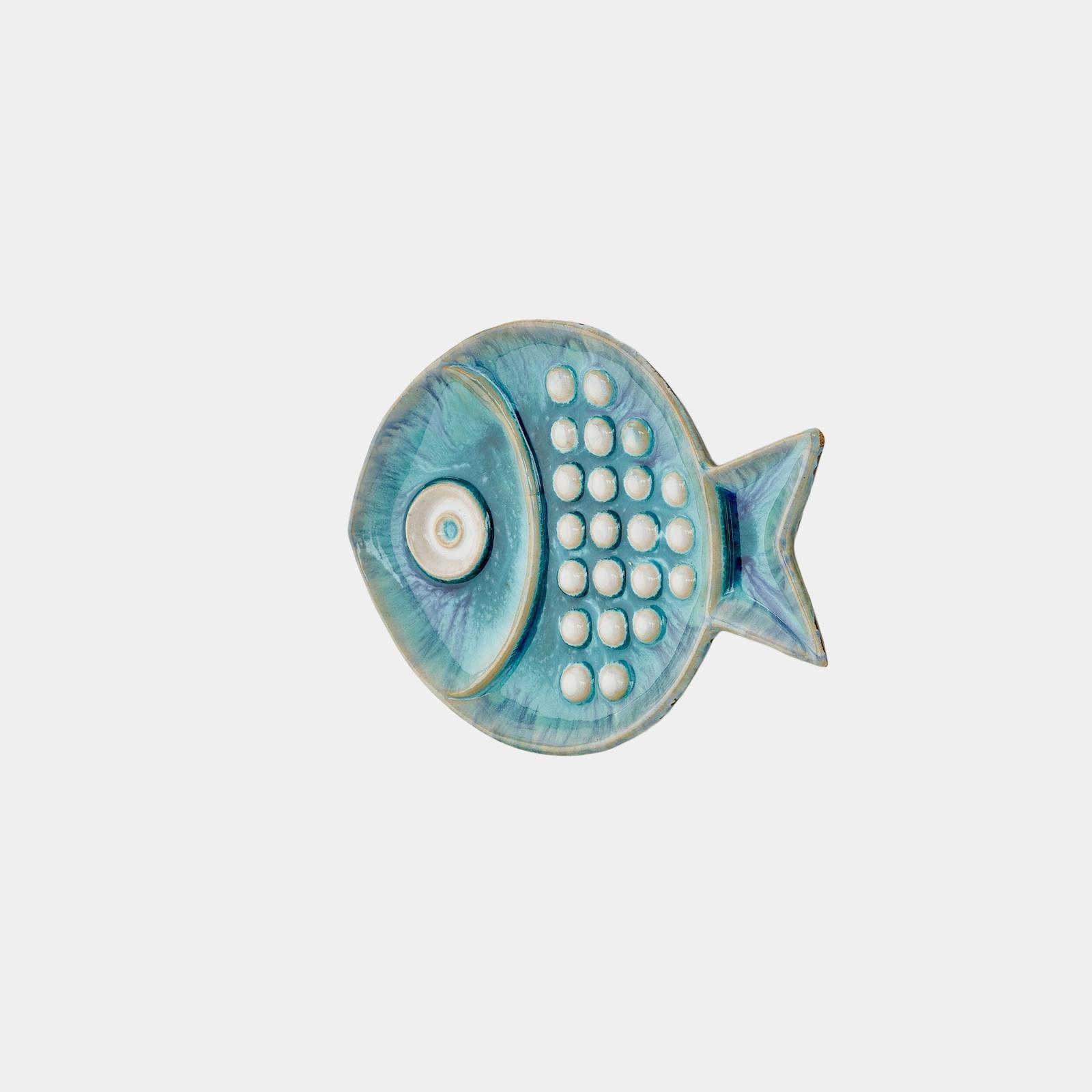 Global Views Blue Fish Plate