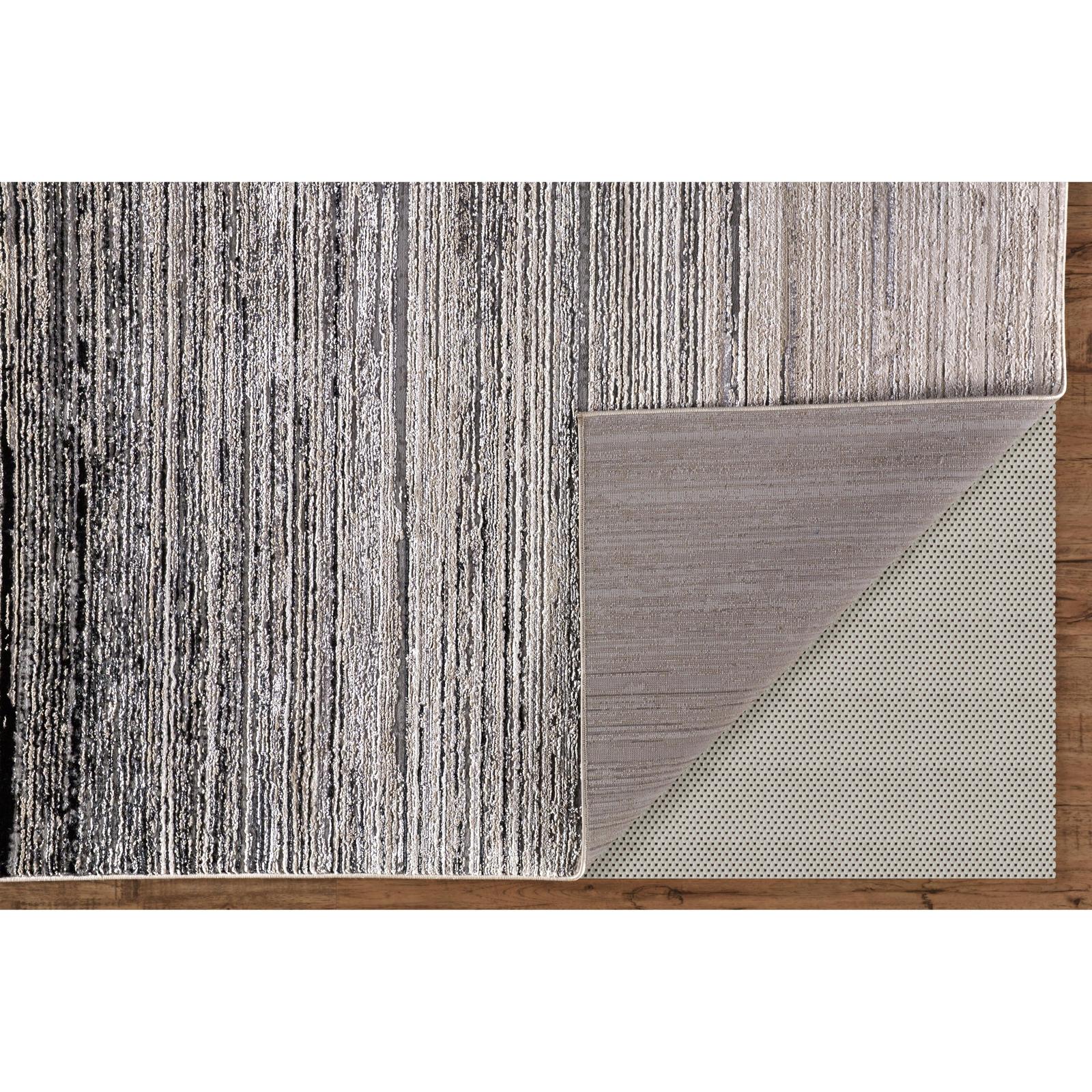 Feizy Micah 3337F Modern Abstract Rug in Black/Gray