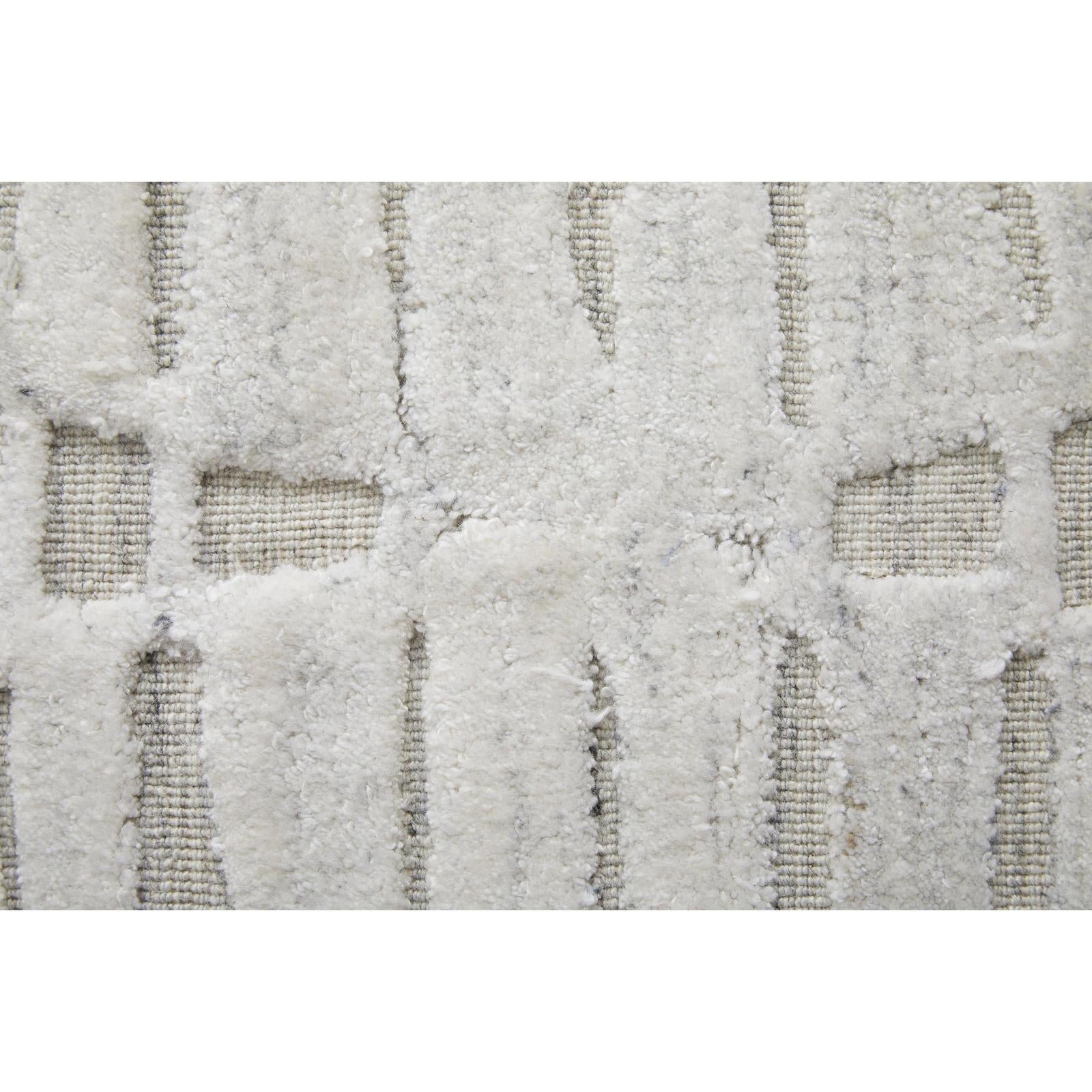 Feizy Elias 69FVF Modern Geometric Rug in Ivory/Tan