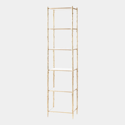Global Views Brass White Marble Arbor Etagere