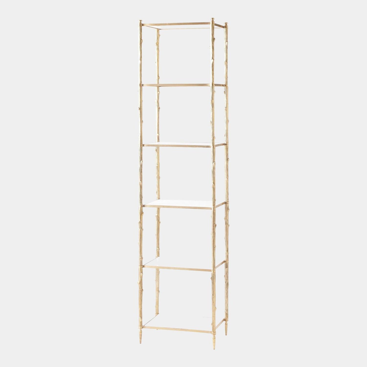 Global Views Brass White Marble Arbor Etagere
