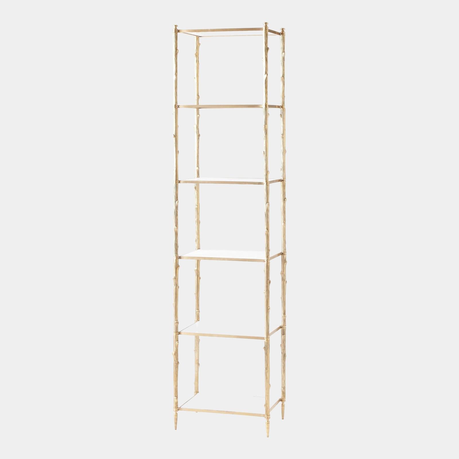Global Views Brass White Marble Arbor Etagere