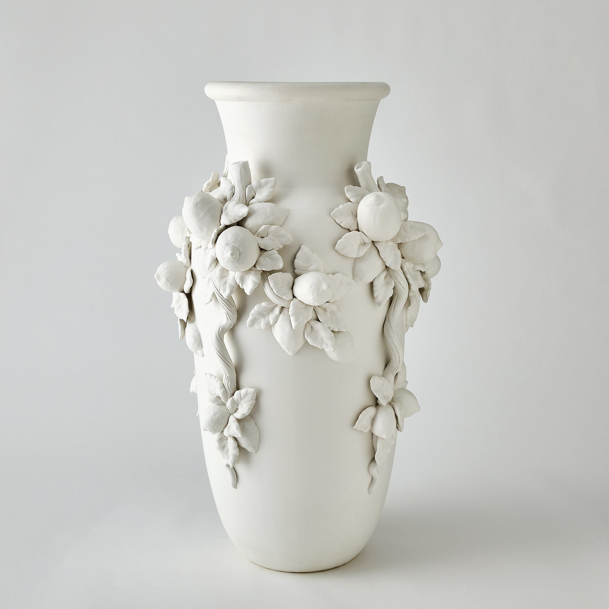 Global Views Matte White Villa Limone Urn