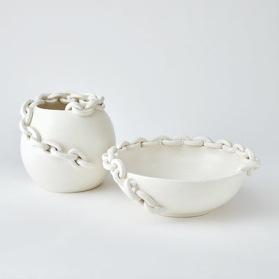 Global Views Matte White Catena Bowl
