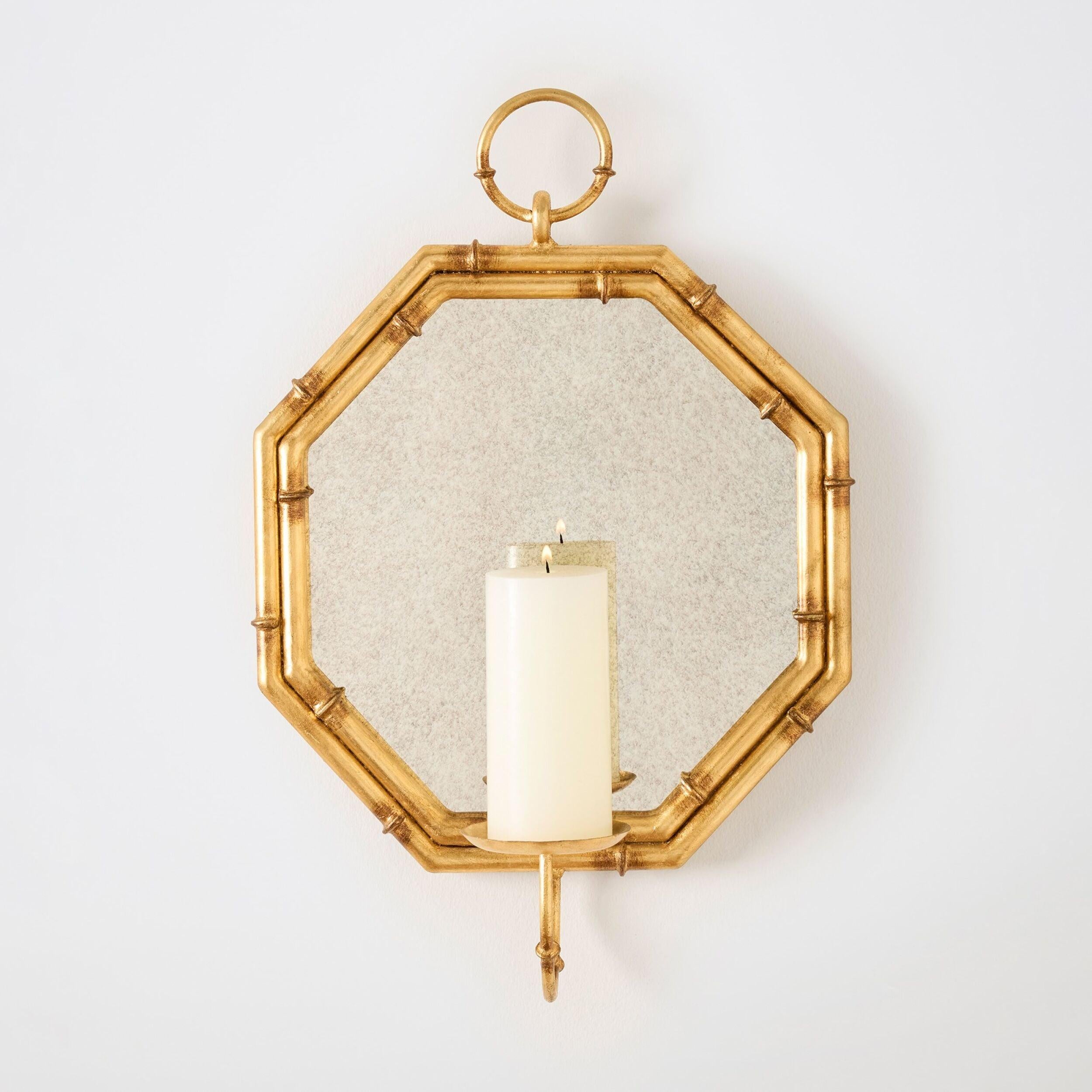 Global Views Octagonal Bamboo Mirror