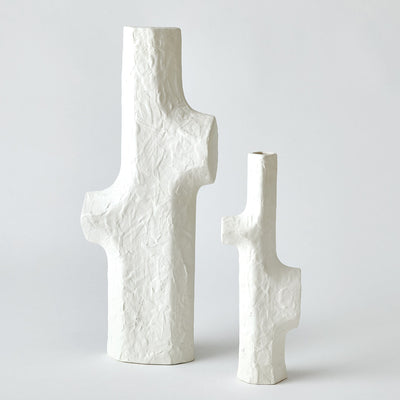 Global Views Matte White Tiered Trunk Vase