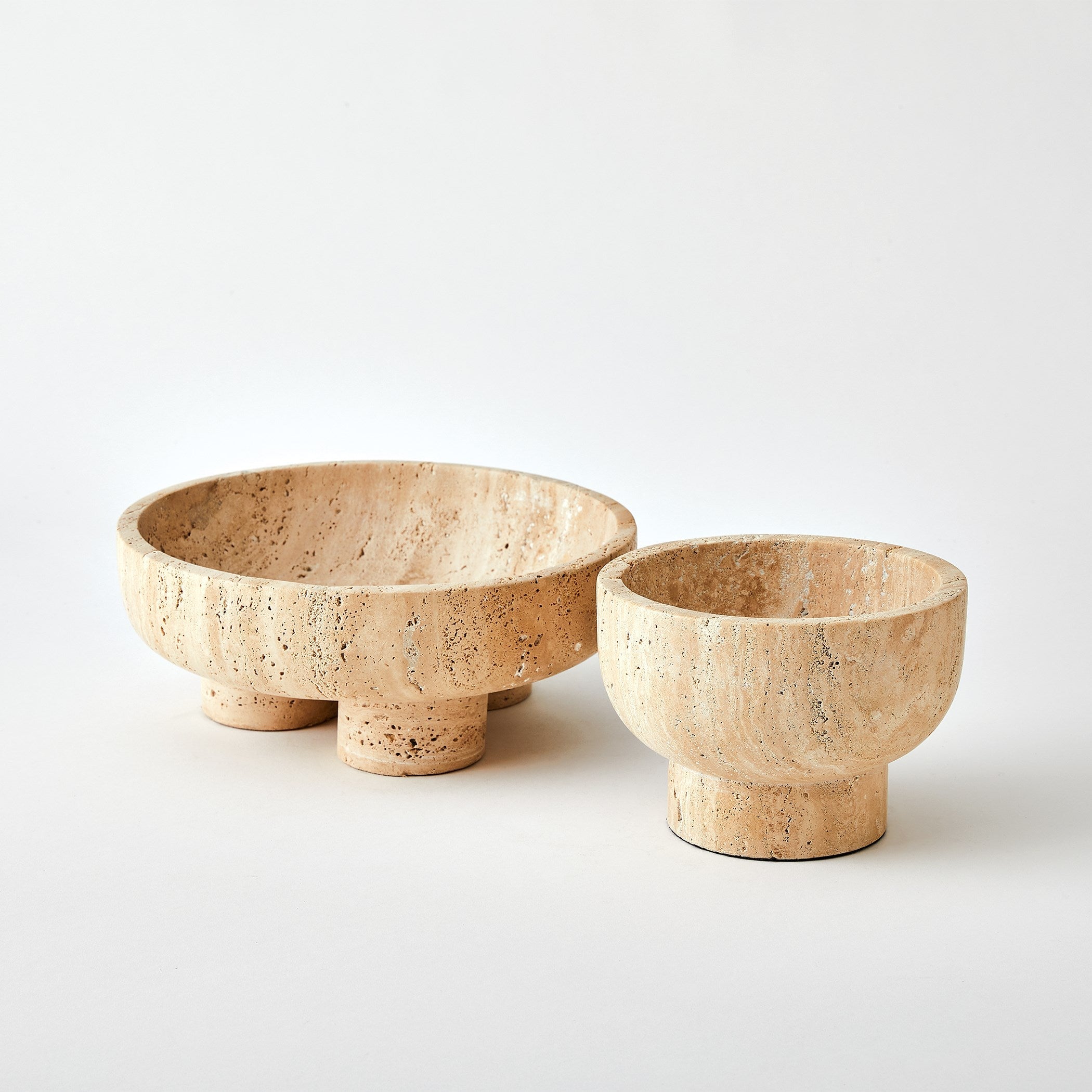 Global Views Travertine Priory Low Bowl