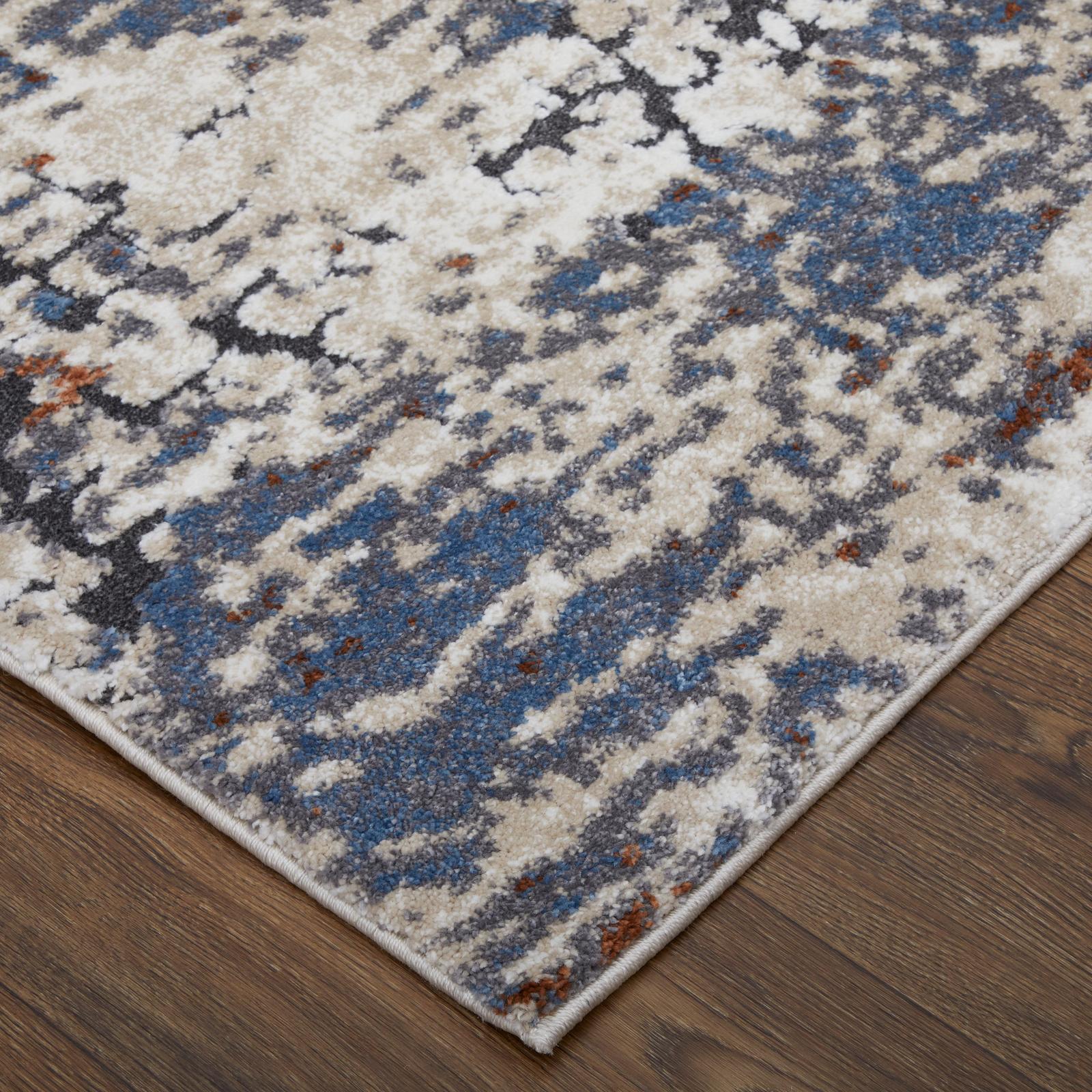 Feizy Gilmore 39MLF Modern Abstract, Ivory/Blue/Gray, Rug