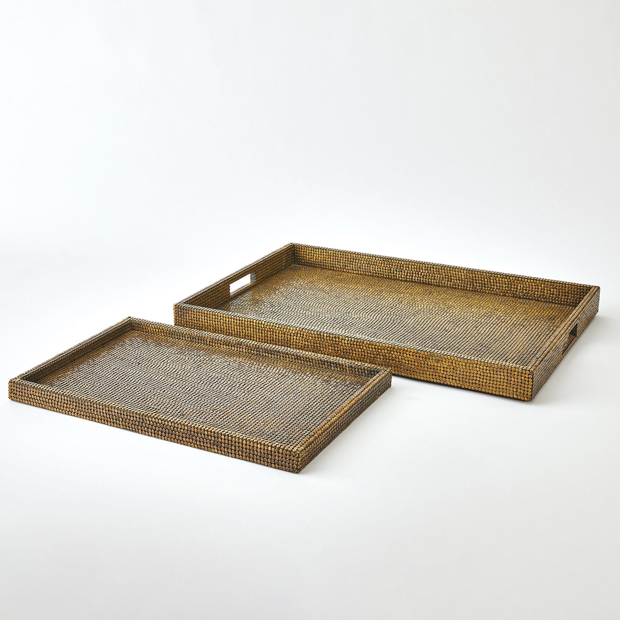 Global Views Brass Lames Boxes and Trays Aged