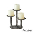Global Views Natural Iron Forest Blossom Candle Holder