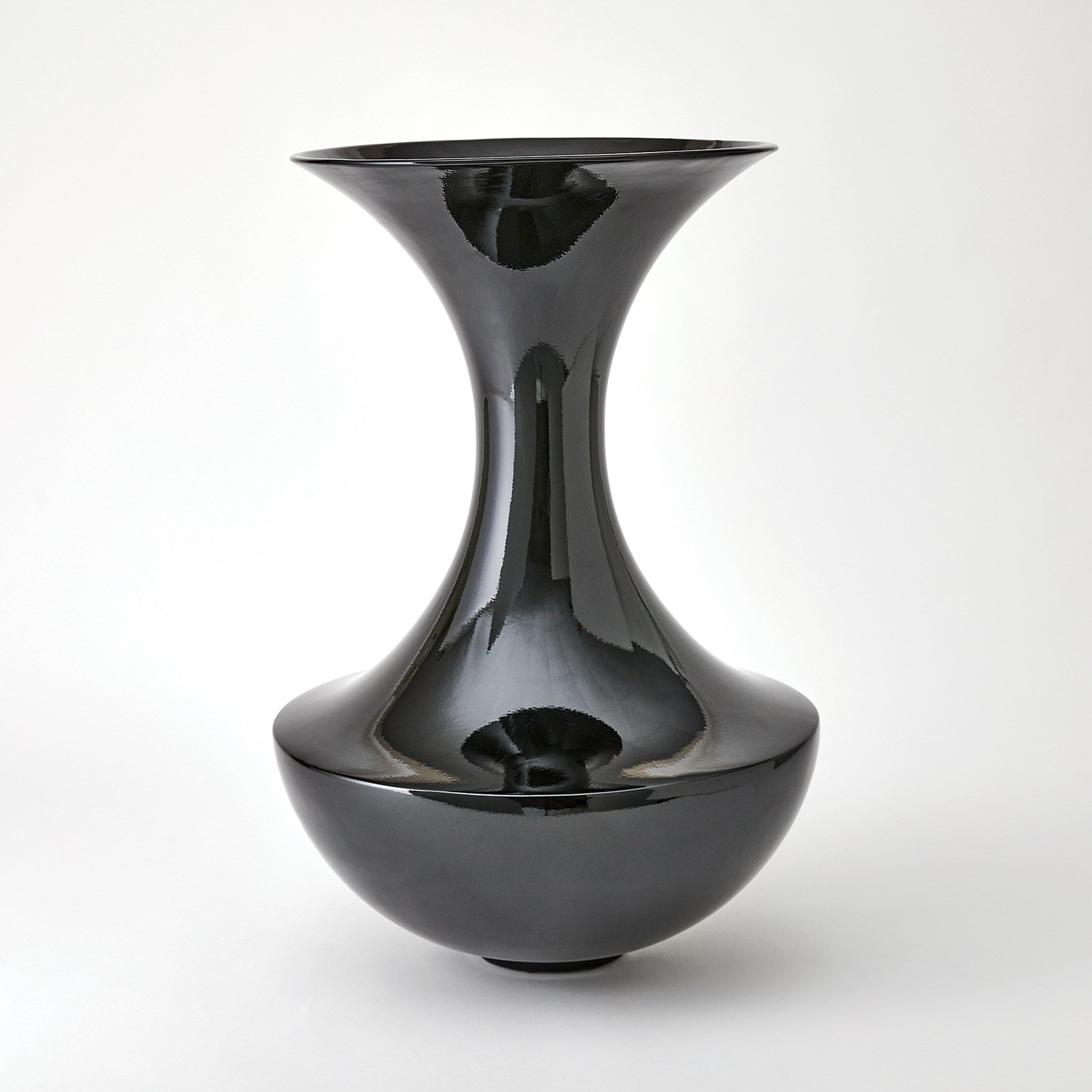 Global Views Black Trumpet Vase