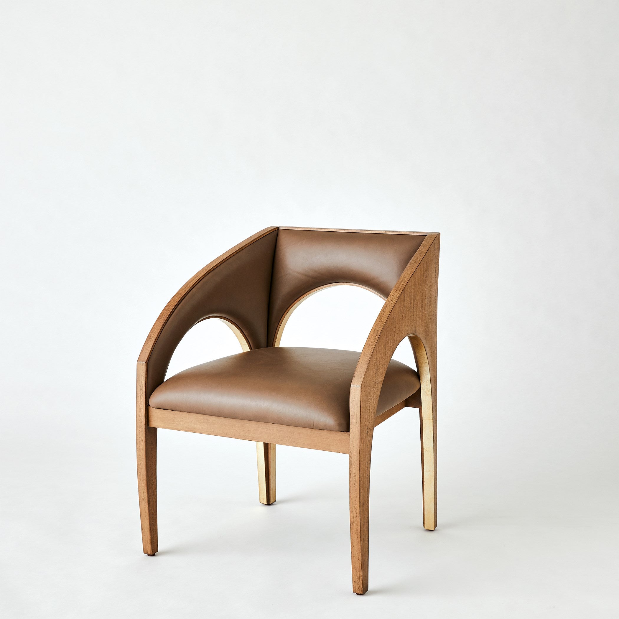 Global Views Arches Dining Chair-Nutmeg/Champagne