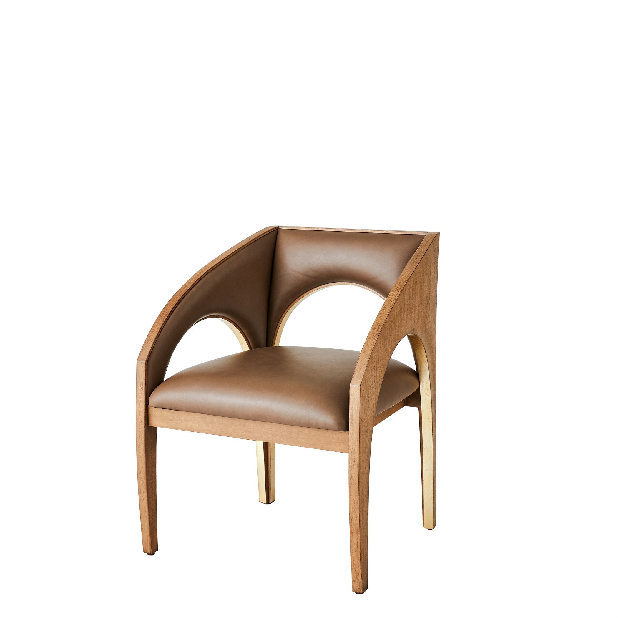 Global Views Arches Dining Chair-Nutmeg/Champagne