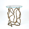 Global Views Twistwood Accent Table-Antique Brass
