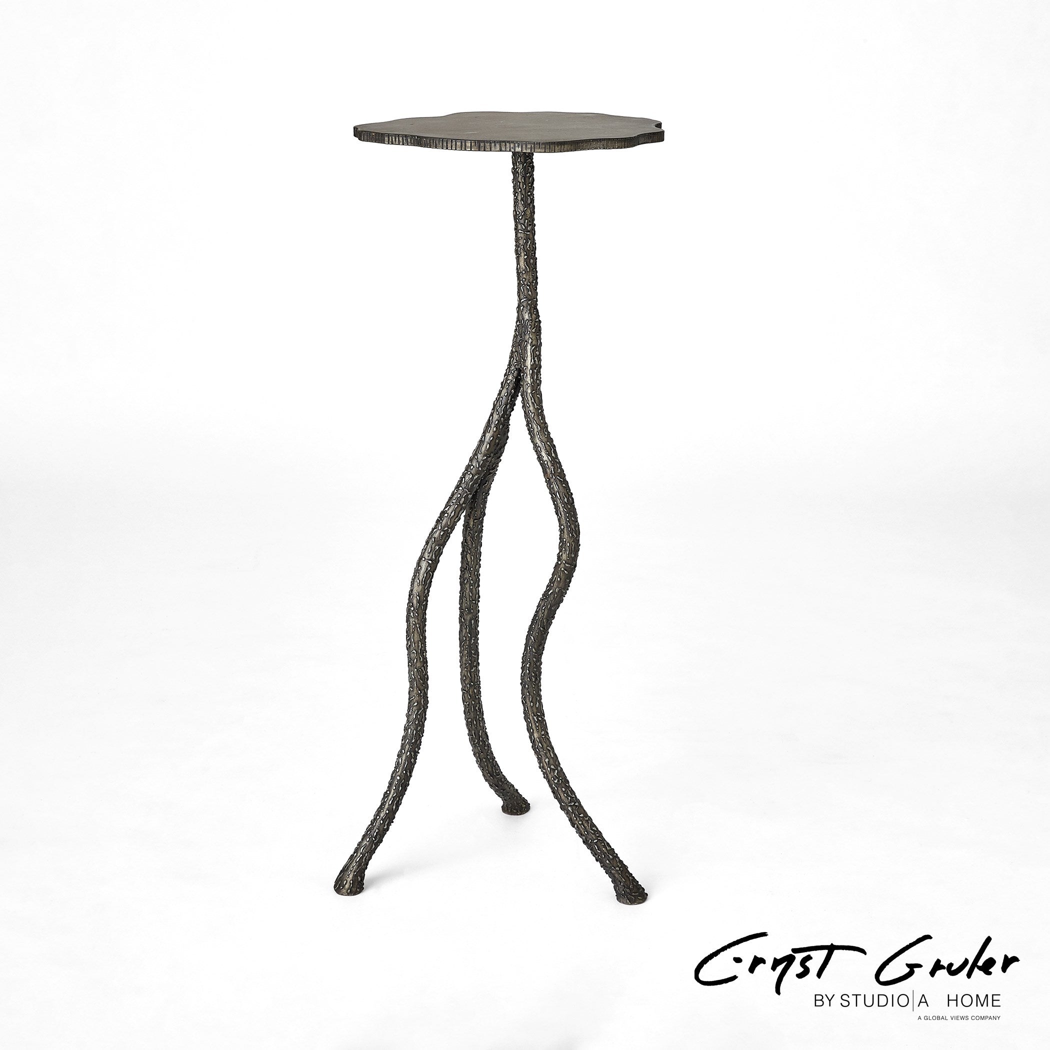 Global Views Natural Iron Forest Blossom Pedestal