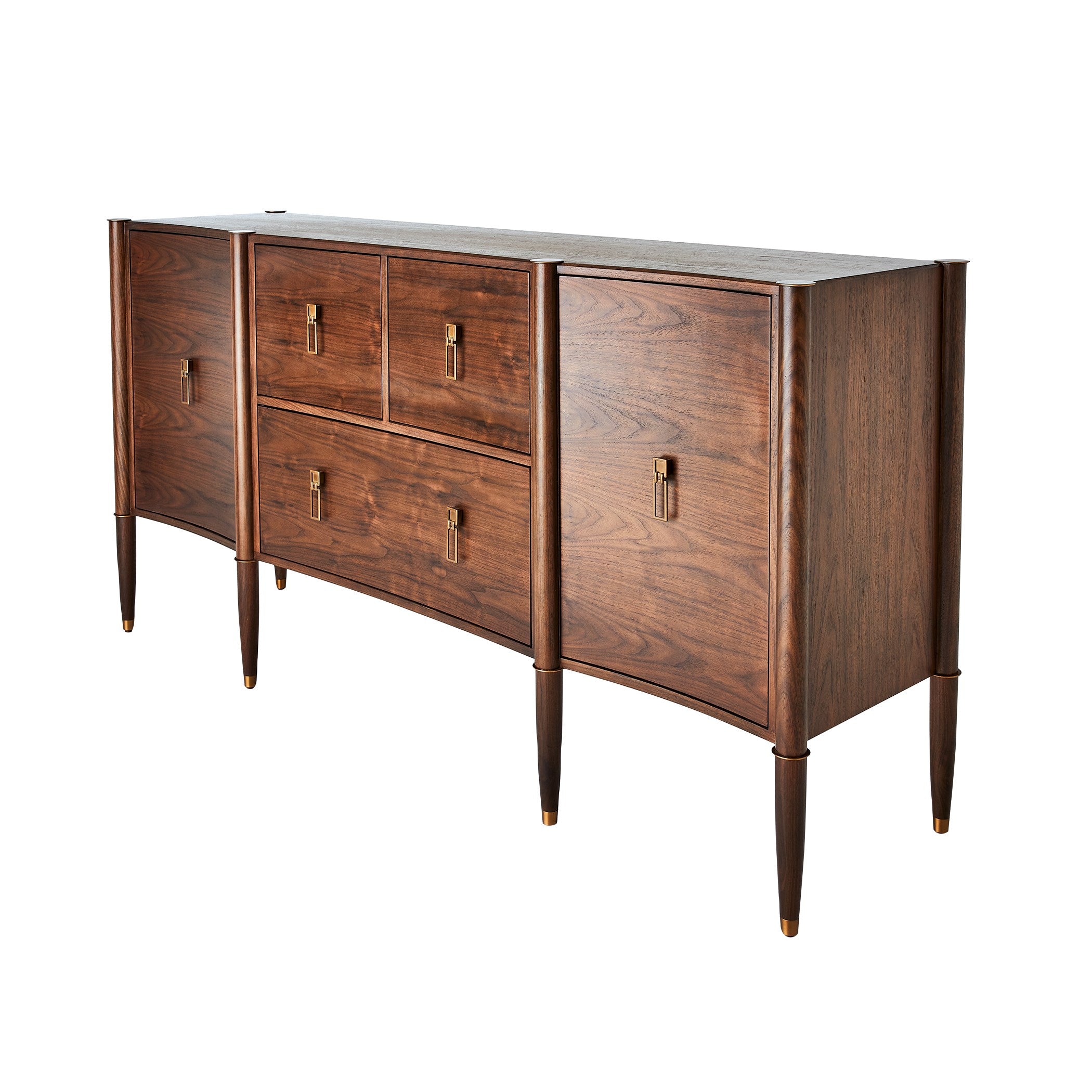 Global Views Triple Curve Cabinet Walnut