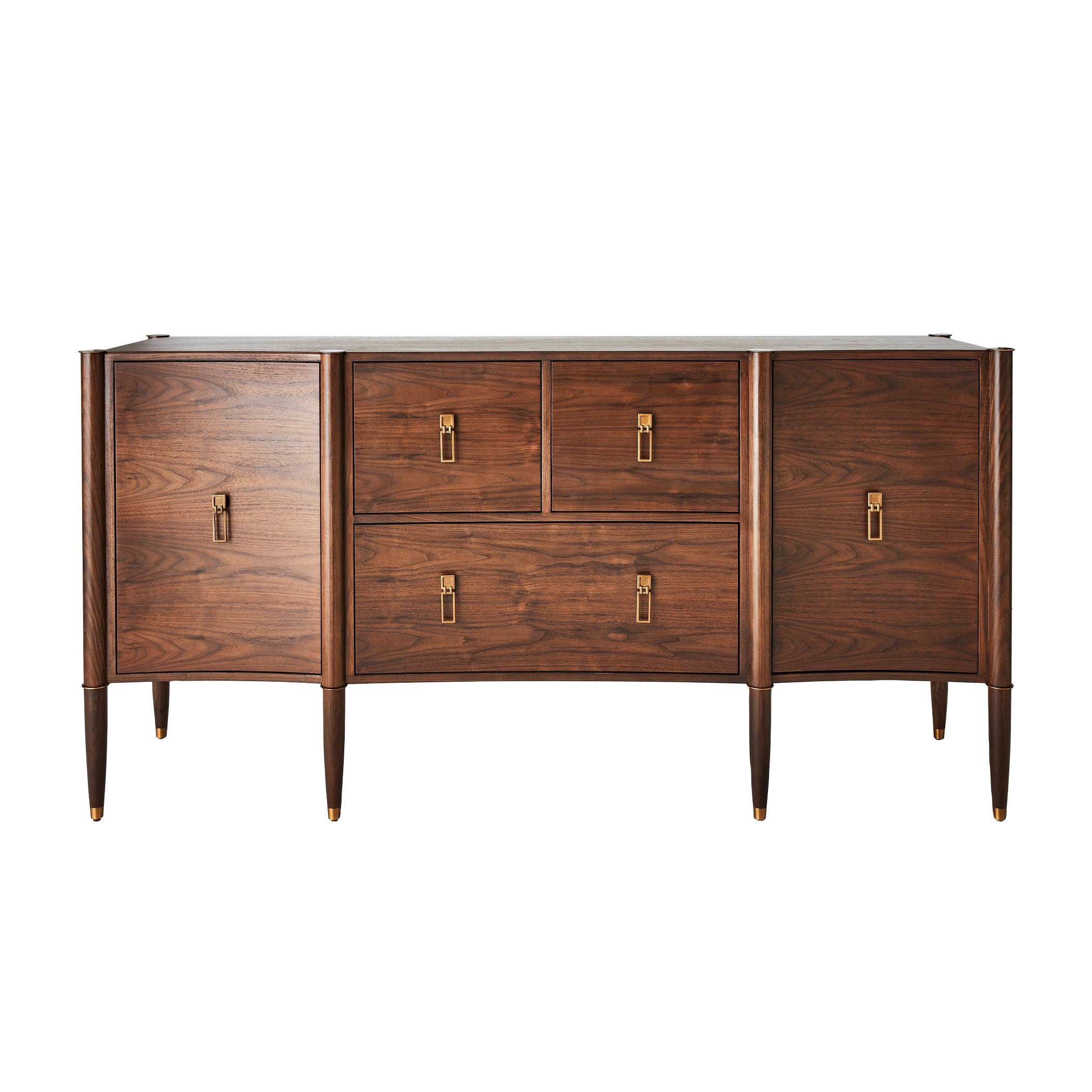Global Views Triple Curve Cabinet Walnut