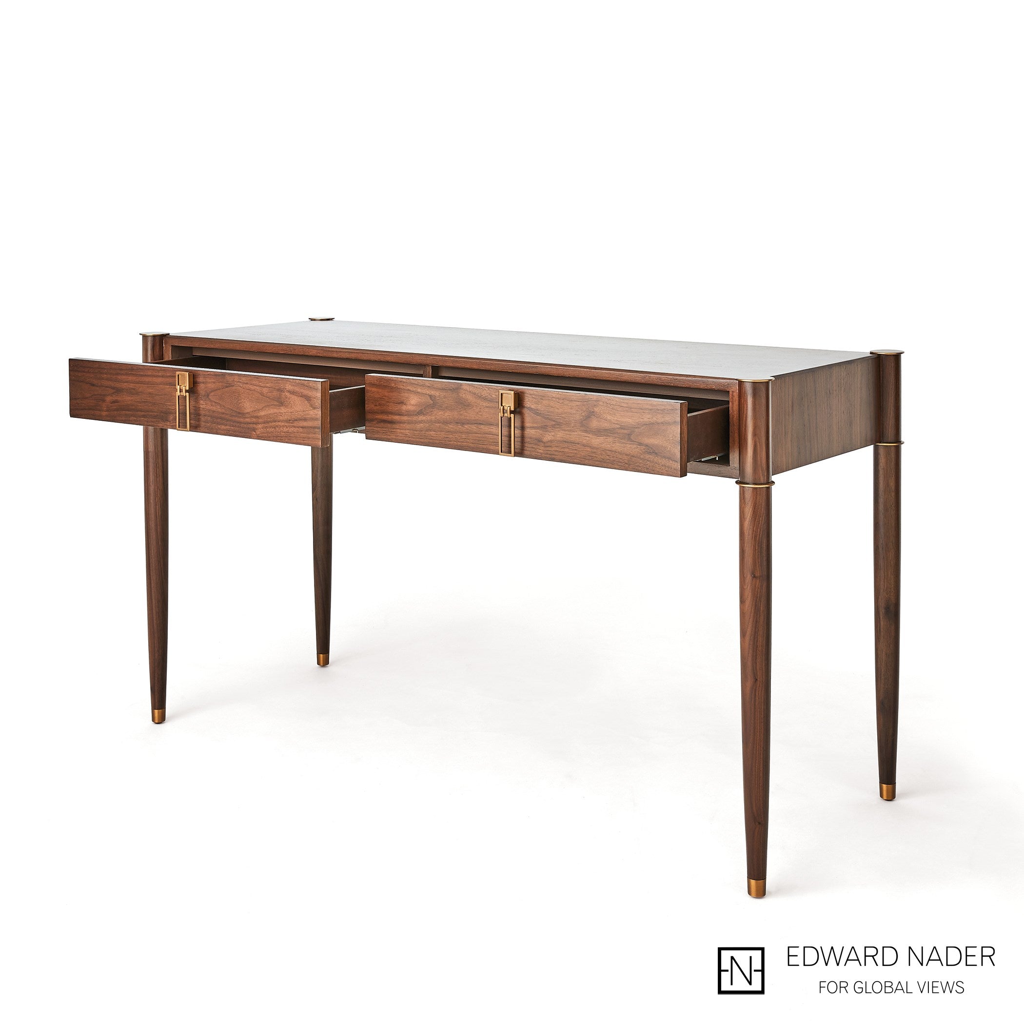Global Views Triple Curve Desk Walnut