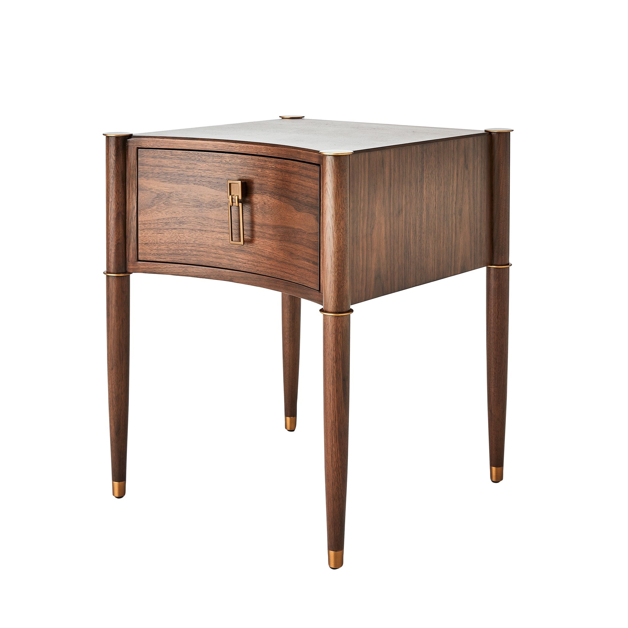 Global Views Triple Curve Side Table Walnut