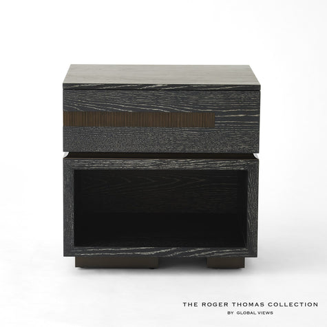 Global Views Brazil Bedside Chest Black Cerused Oak