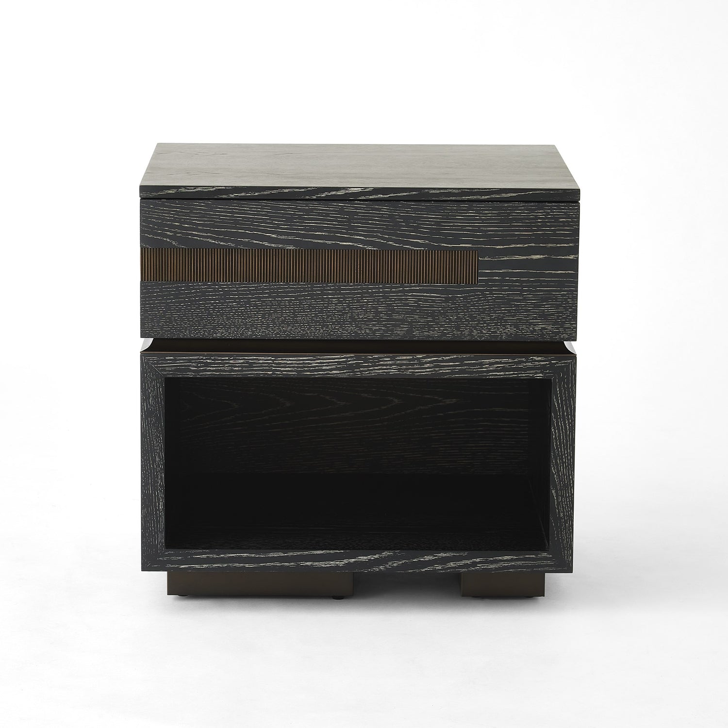 Global Views Brazil Bedside Chest Black Cerused Oak