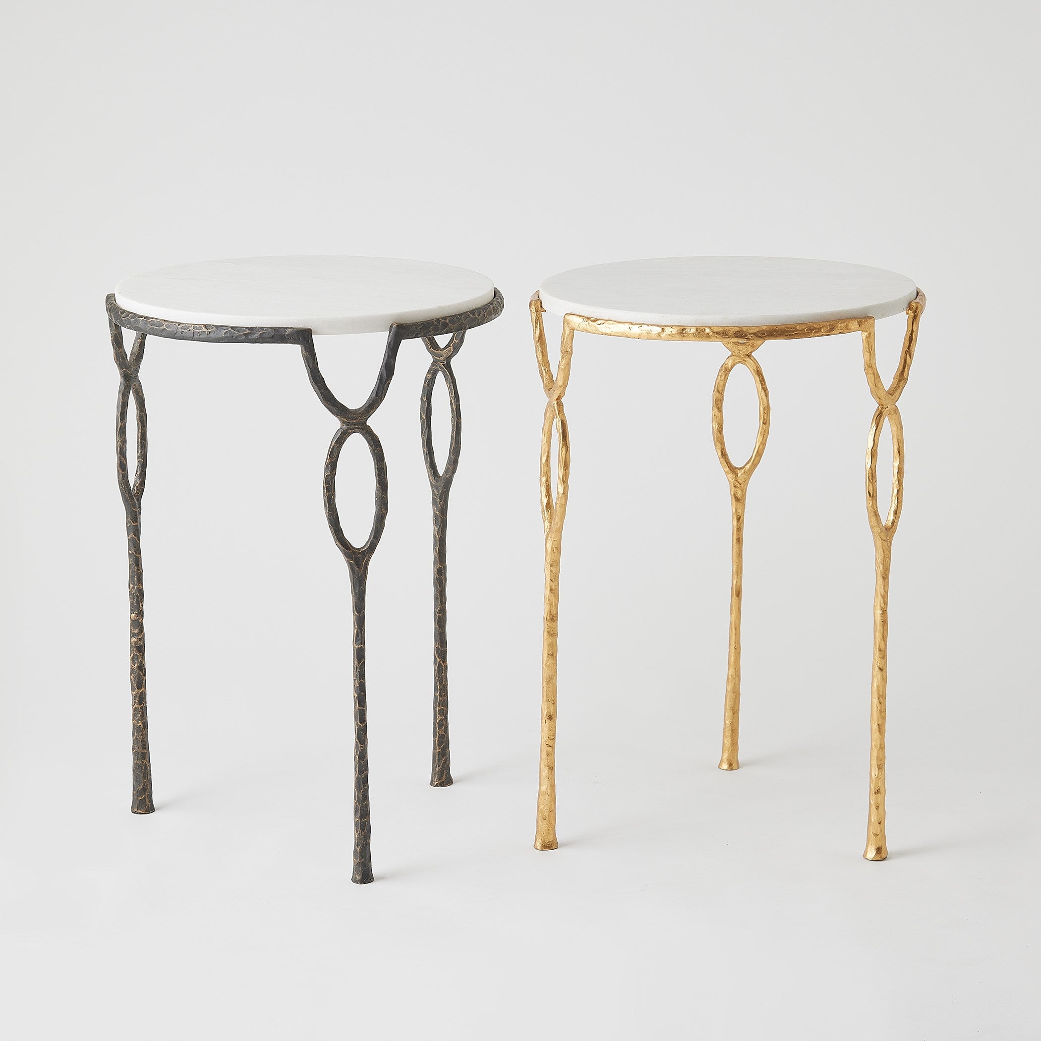 Global Views Chiseled Loop Table Gold Leaf