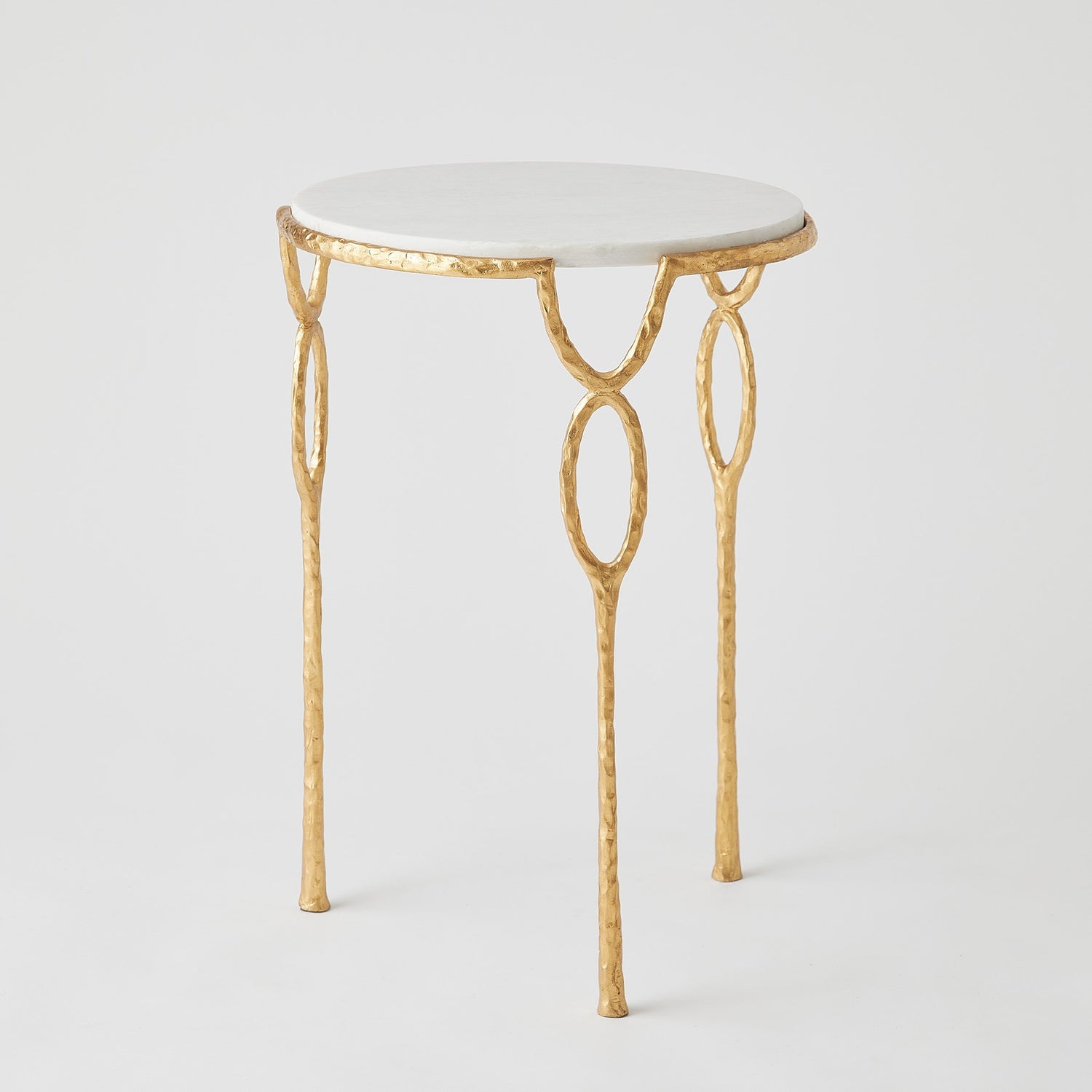 Global Views Chiseled Loop Table Gold Leaf