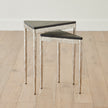 Global Views S/2 Triangular Nesting Tables Nickel