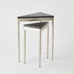Global Views S/2 Triangular Nesting Tables Nickel