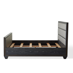 Global Views Brazil Bed-Black Cerused Oak