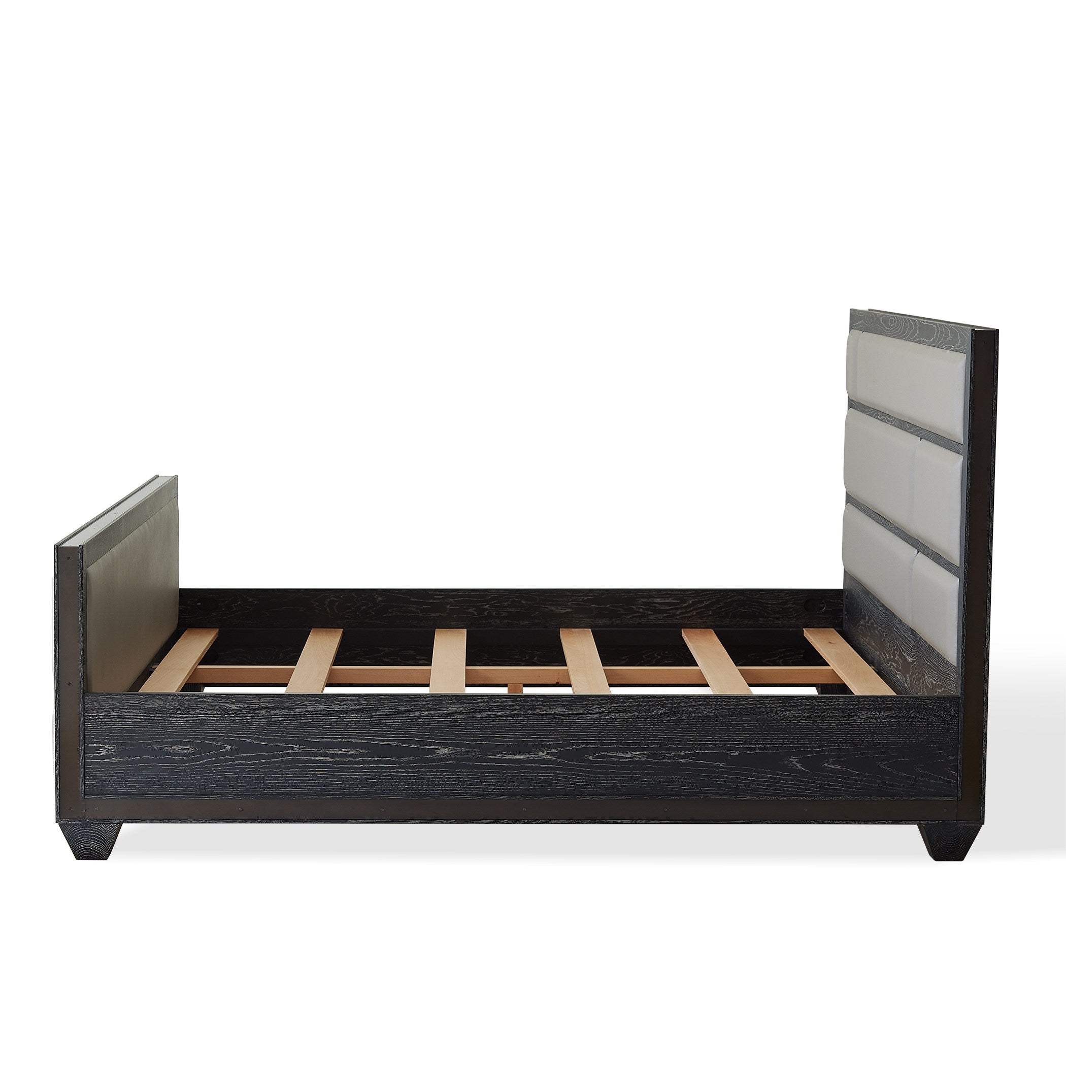 Global Views Brazil Bed-Black Cerused Oak