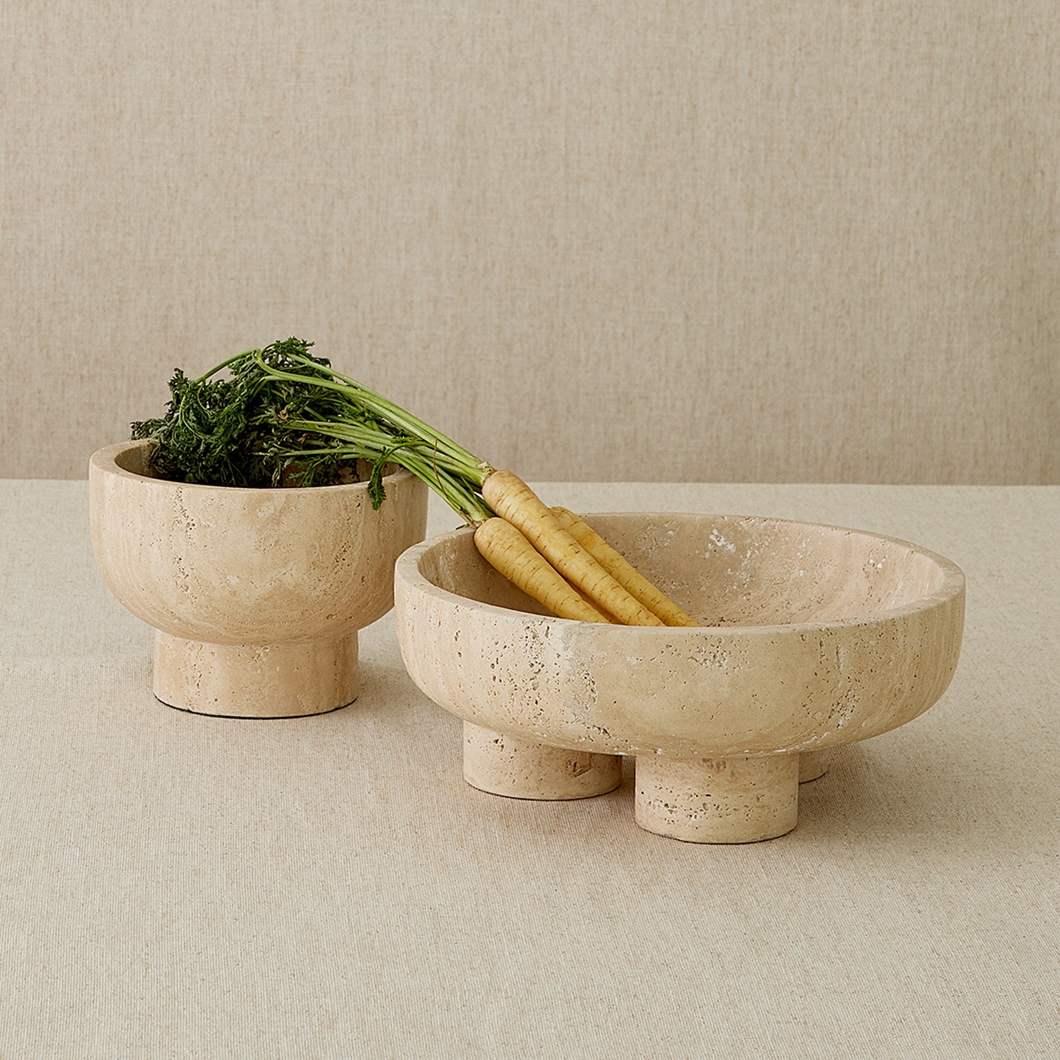Global Views Travertine Priory Low Bowl
