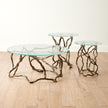 Global Views Twistwood Side Table-Antique Brass