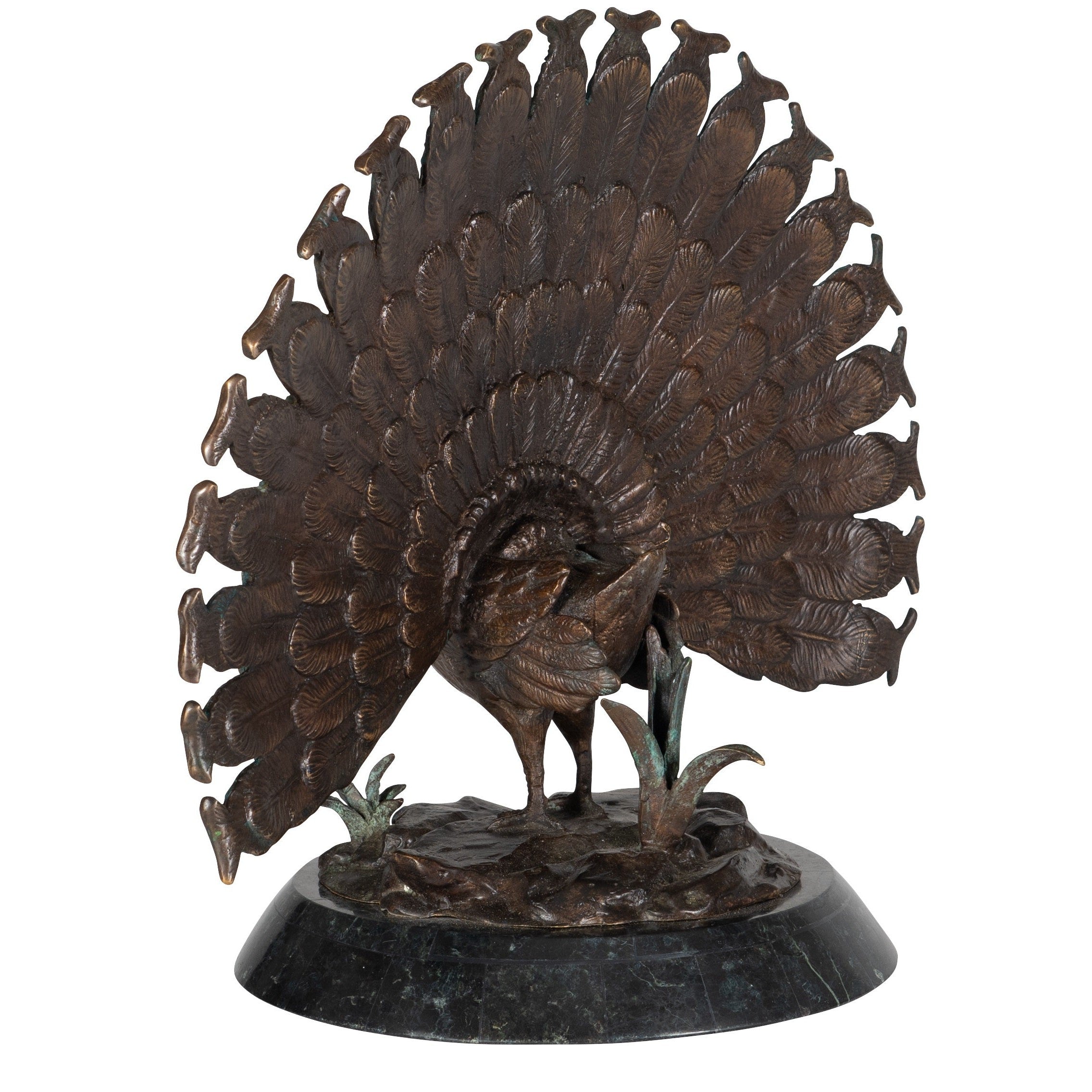 Maitland Smith Puffed Peacock Sculpture