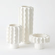 Global Views Matte White Frilled Vase