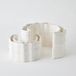 Global Views Matte White Crescent Printed Vase
