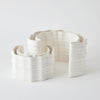 Global Views Matte White Crescent Printed Vase