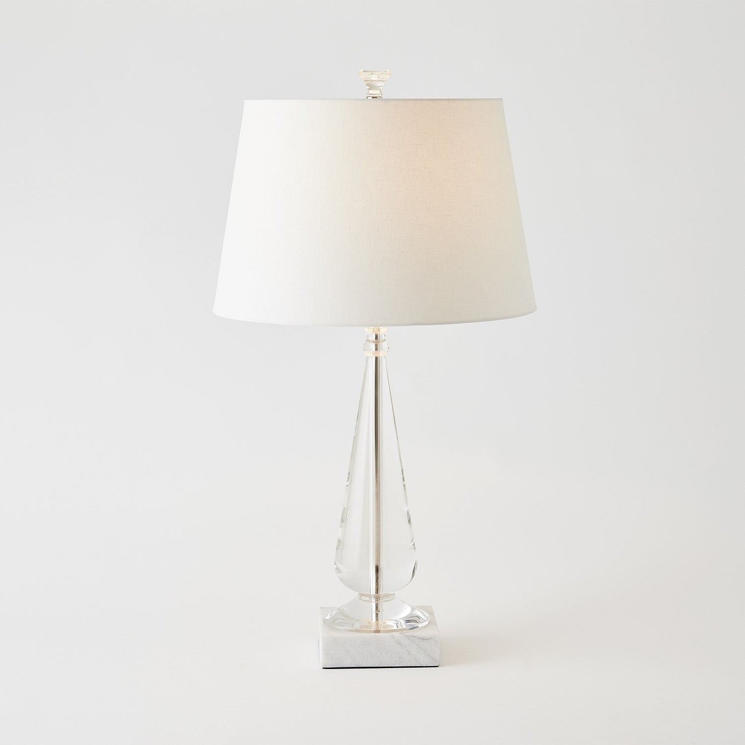 Global Views Marble Base Tapered Crystal Lamp