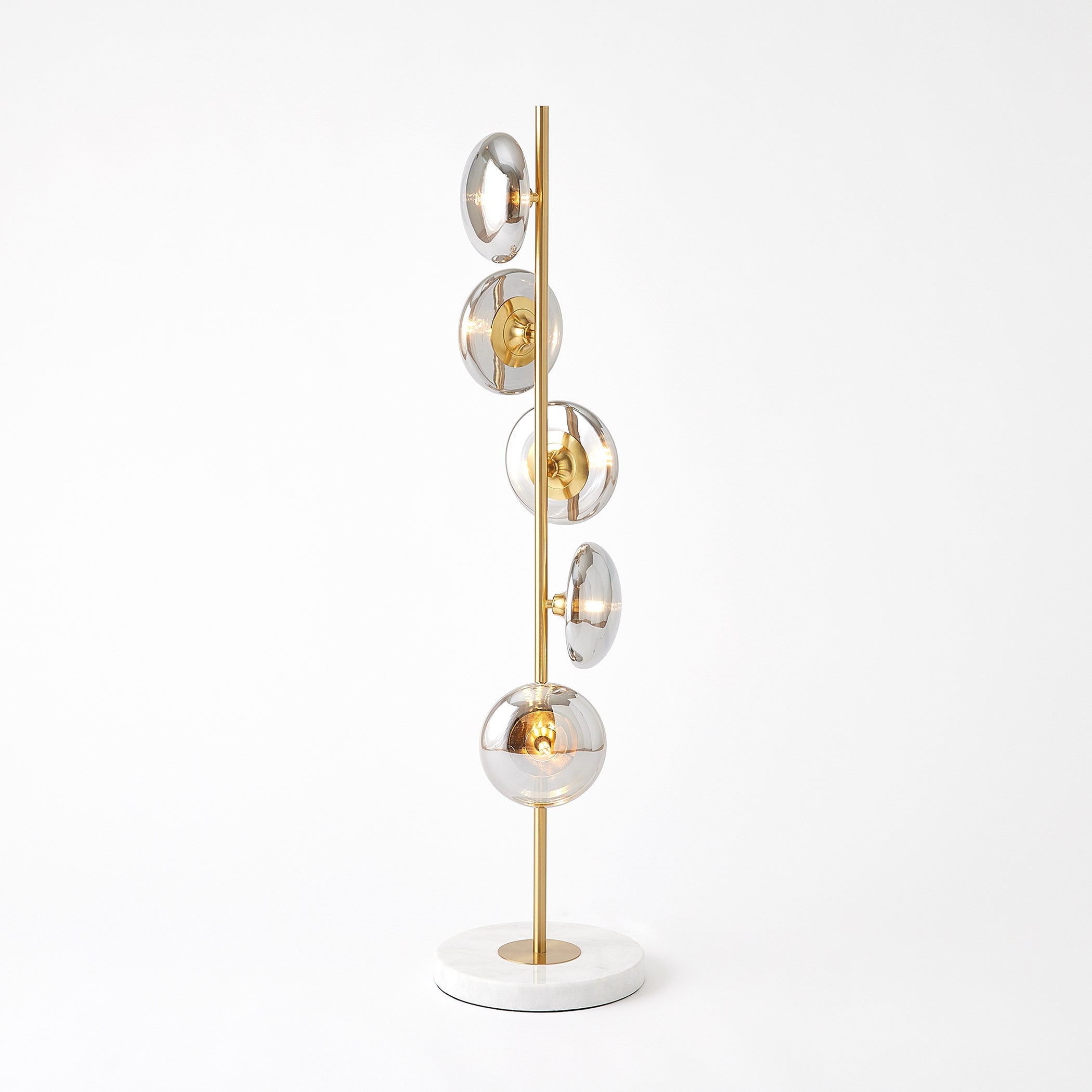 Global Views Stellar Floor Lamp-Smoke/Brass
